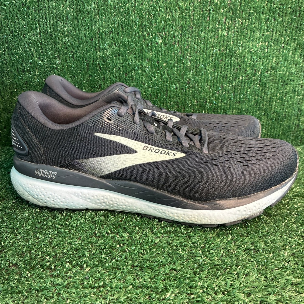 Brooks Ghost 16 Cushion Neutral Road Running Shoes Black Mens Size 10.5 2E Wide